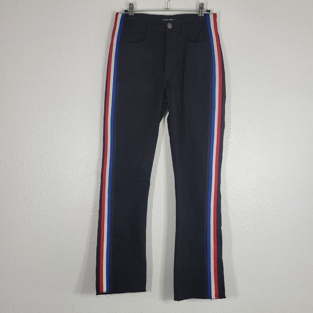 Pam & Gela Navy Track Pants with Red, White & Blue Side Stripes